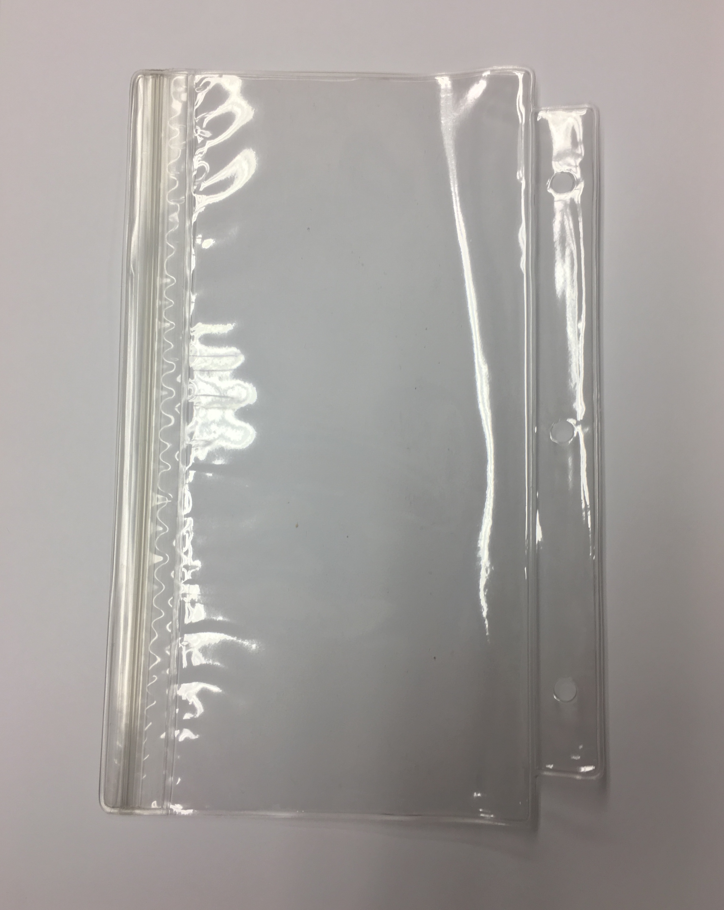 Clear Plastic Envelope with zipstyle closure for 5 3/8 x 8 1/2 Looseleaf